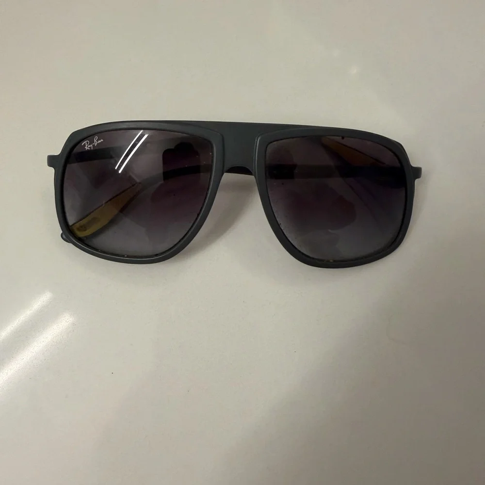 Ray-Ban x Ferrari Black Sunglasses Yellow Temple Tips Unisex
